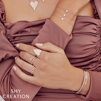 0.05CT DIAMOND PAVE HEART BRACELET