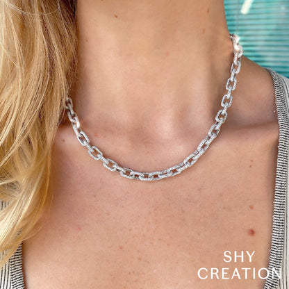 17.25CT DIAMOND PAVE LINK NECKLACE