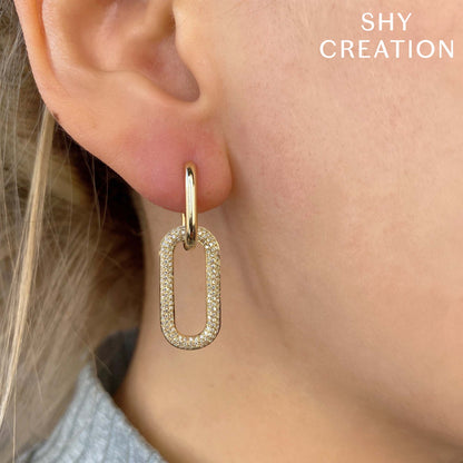 0.71CT 14K Y/G DIAMOND PAVE EARRING