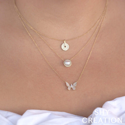 0.23CT 14K W/G DIAMOND MARQUISE BUTTERFLY NECKLACE