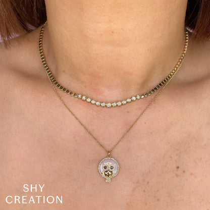 0.46CT DIAMOND BEZEL NECKLACE