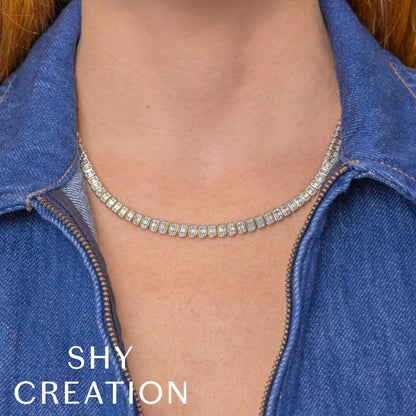 3.07CT 14K W/G DIAMOND BAGUETTE NECKLACE