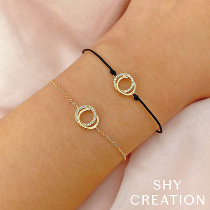 0.07CT DIAMOND LOVE KNOT CIRCLE BRACELET