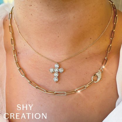 1.36CT DIAMOND PAPER CLIP LINK NECKLACE