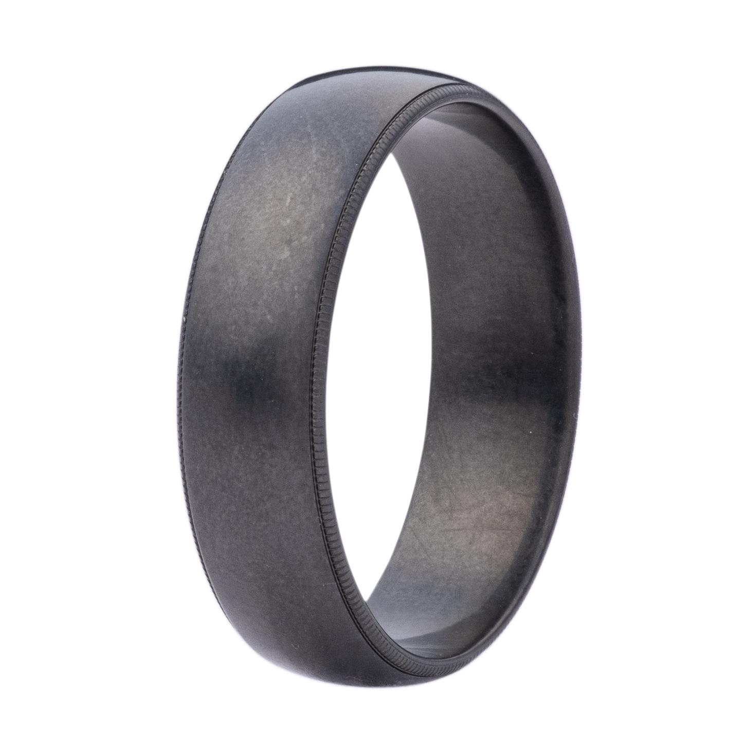 Zirconium Euro Dome Vintage Finish Ring