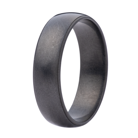 Zirconium Euro Dome Vintage Finish Ring