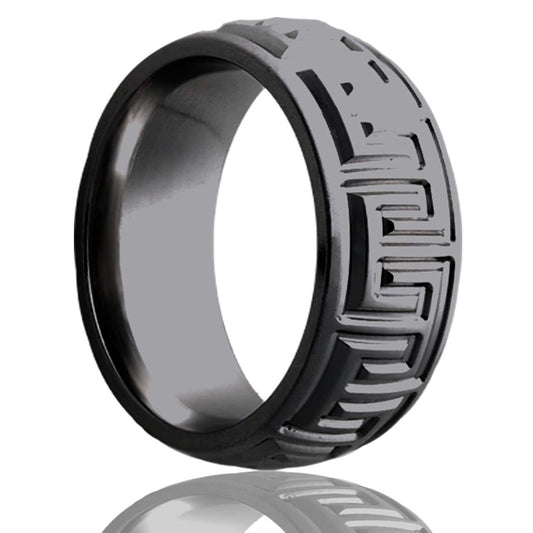 Zirconium Dome Ring with Polished Milled Finish