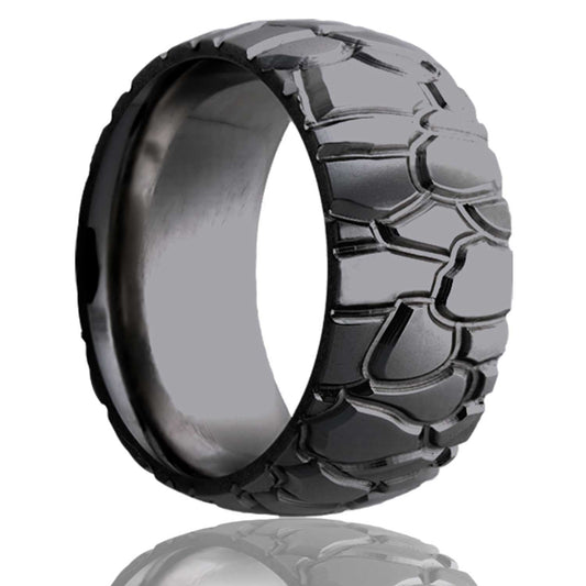 Zirconium Dome Ring with Polished Milled Finish