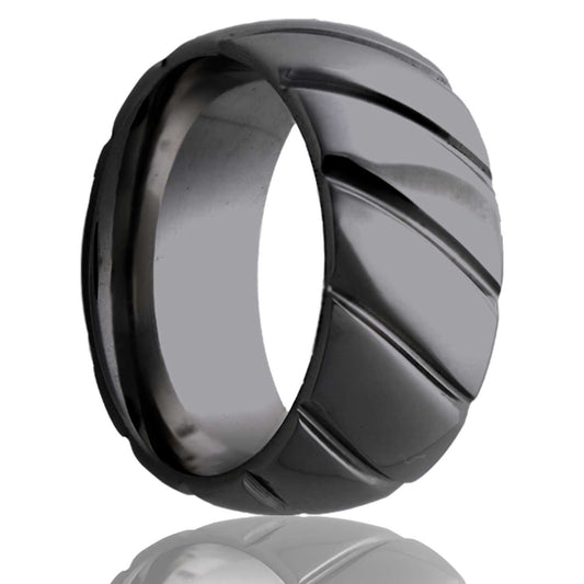 Zirconium Dome Ring with Polished Milled Finish