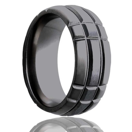 Zirconium Dome Ring with Polished Milled Finish