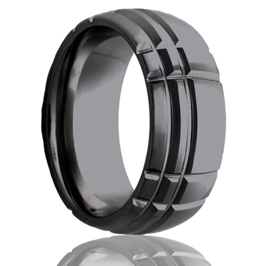 Zirconium Dome Ring with Polished Milled Finish