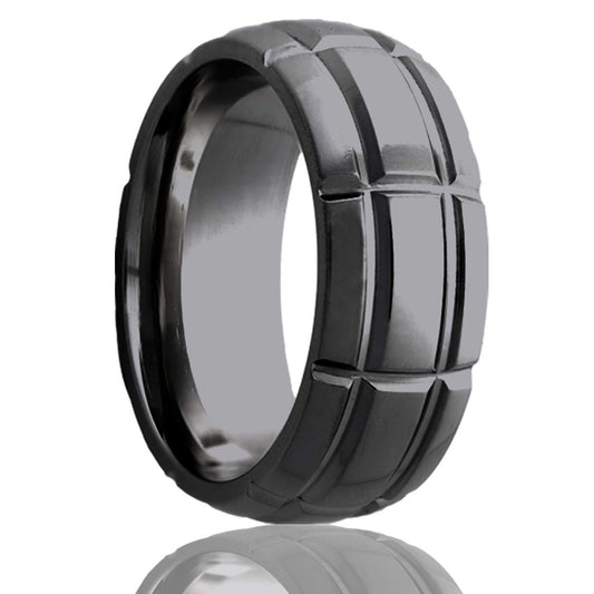 Zirconium Dome Ring with Polished Milled Finish