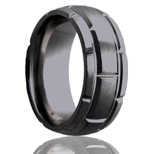 Zirconium Dome Ring with Polished Milled Finish