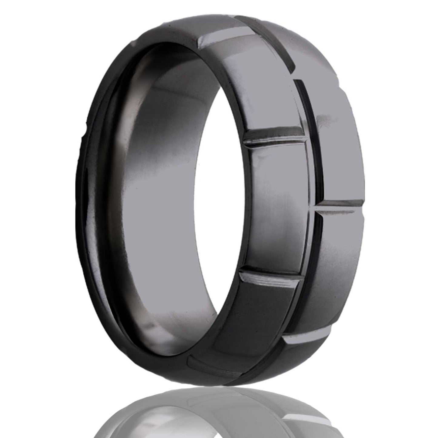 Zirconium Dome Ring with Polished Milled Finish