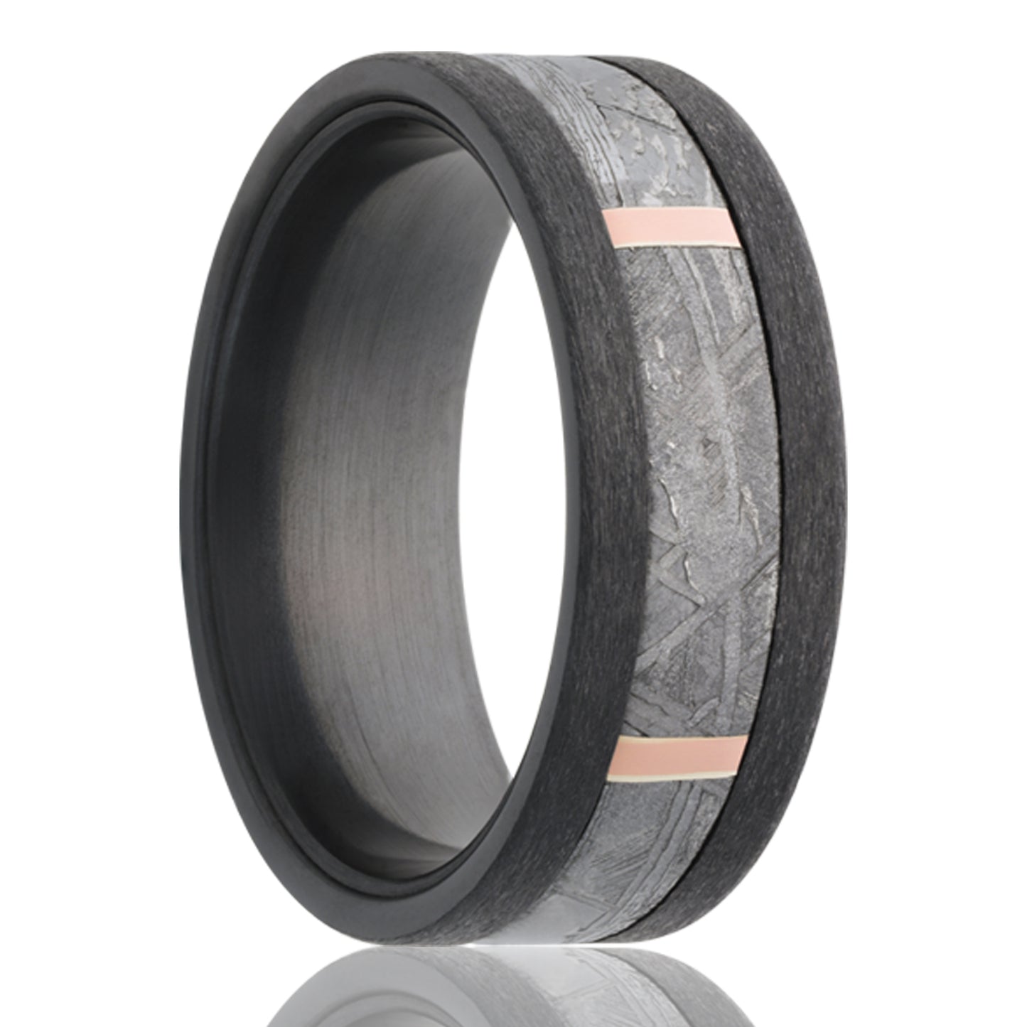 Zirconium Rose Gold Flat Comfort Fit Satin Ring
