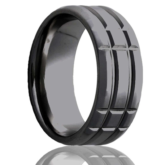 Zirconium Comfort Fit Ring with Polished Finish