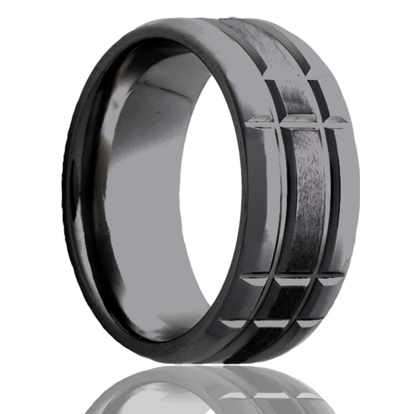 Zirconium Comfort Fit Ring with Polished Finish