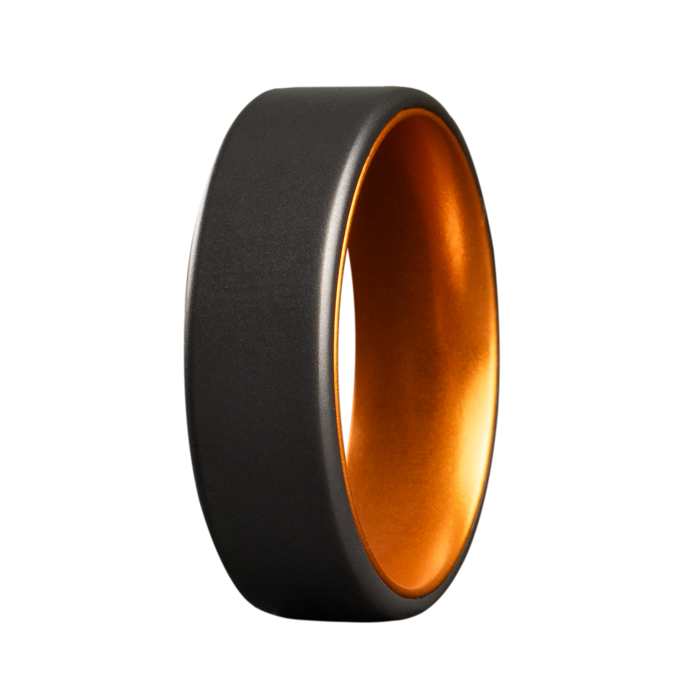 Zirconium Flat Matte Ring with Orange Sleeve