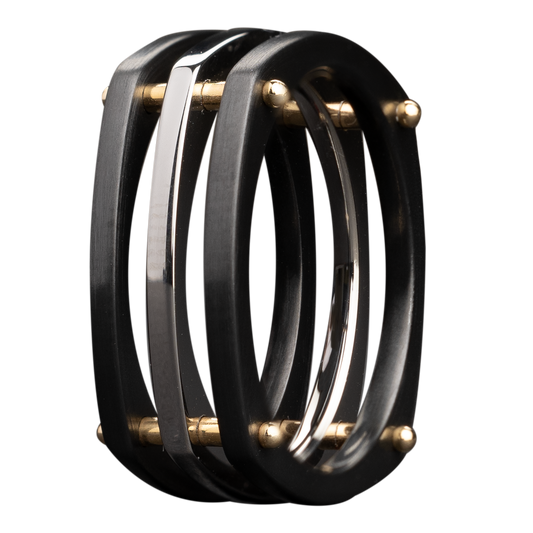 Cobalt and Zirconium Square Comfort Fit Ring