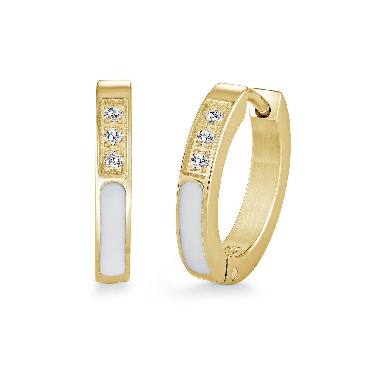 15MM HALF-ETERNITY ENAMEL HOOPS