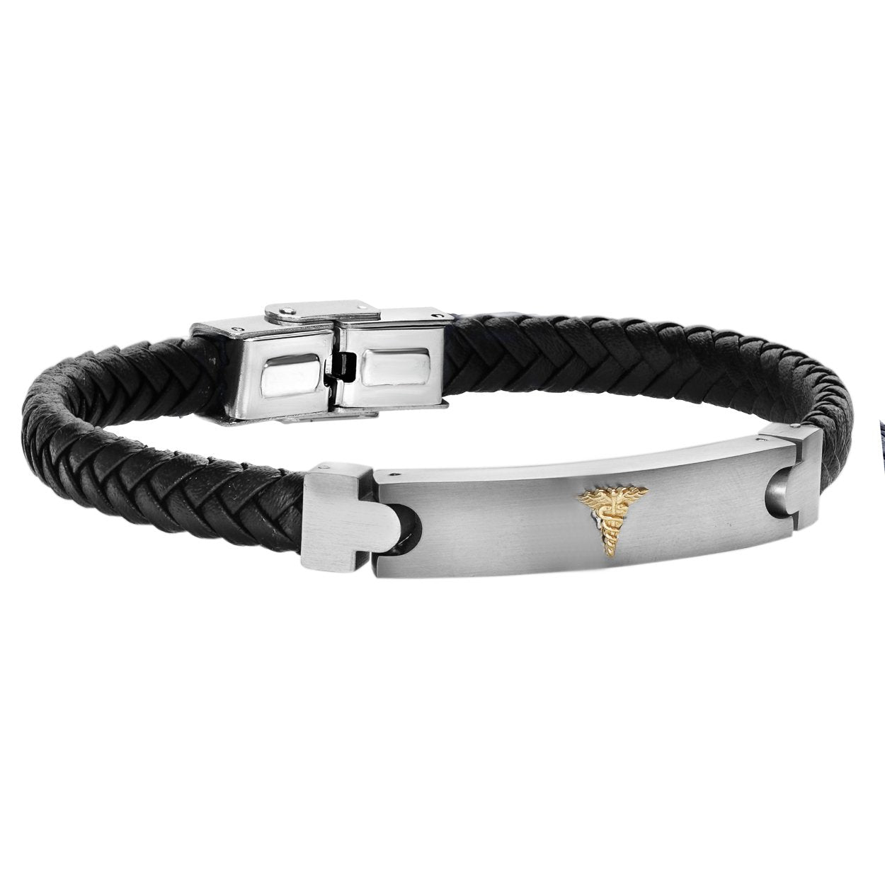 LEATHER MEDIC ALERT BRACELET