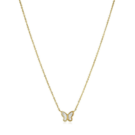 MOTHER-OF-PEARL BUTTERFLY NECKLACE