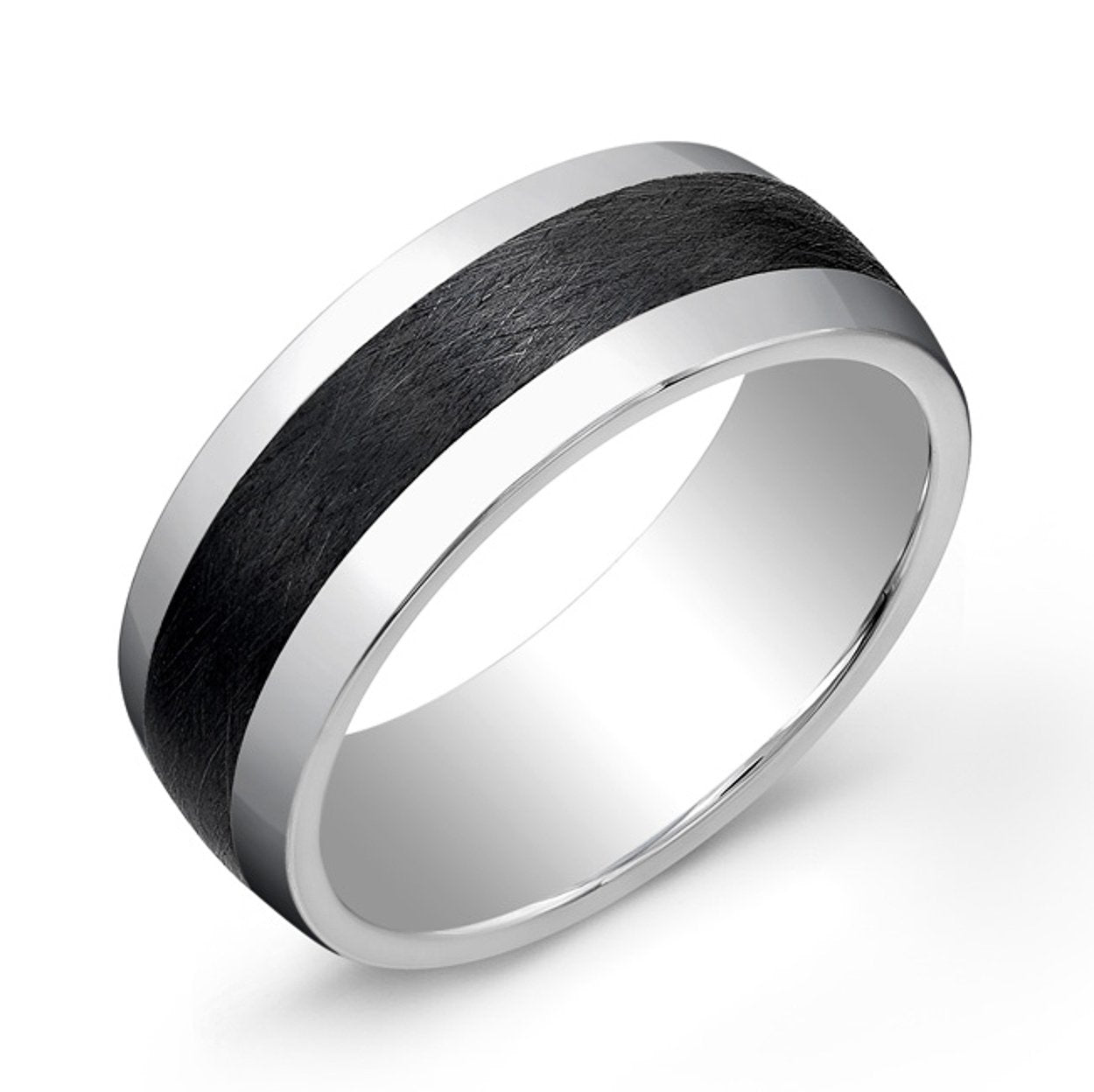 8MM BEVELED TUNGSTEN BAND