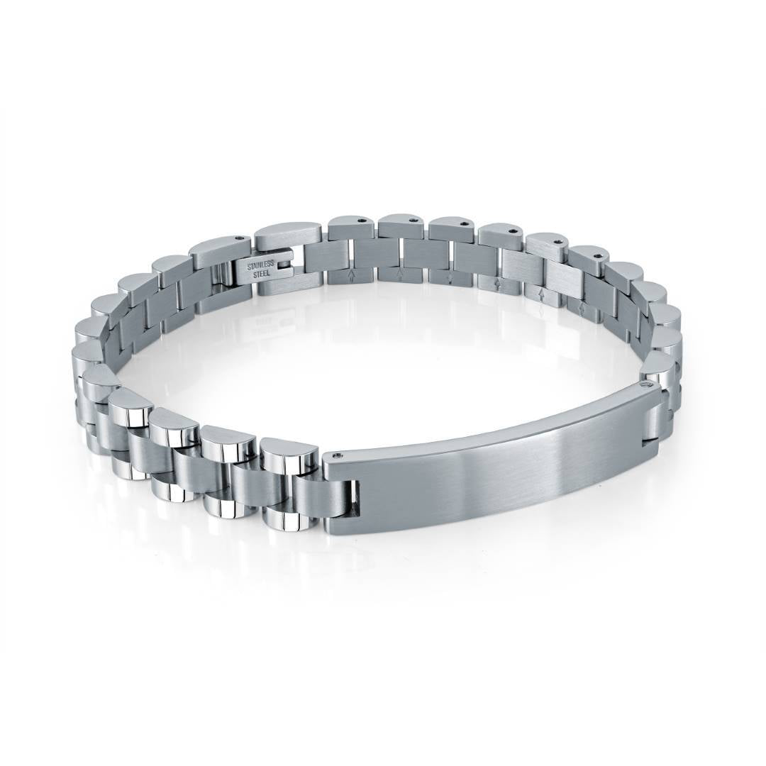 8MM WATCH LINK ID-PLATE BRACELET