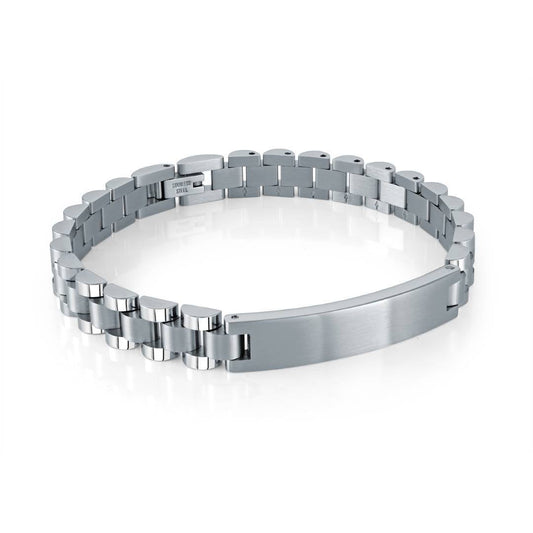 8MM WATCH LINK ID-PLATE BRACELET