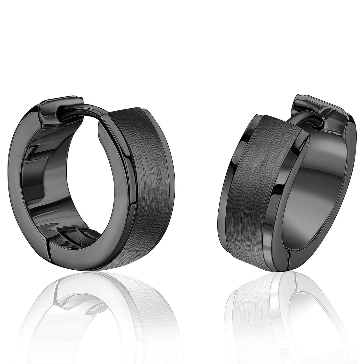 14.5MM BRUSHED CENTRE EARRINGS
