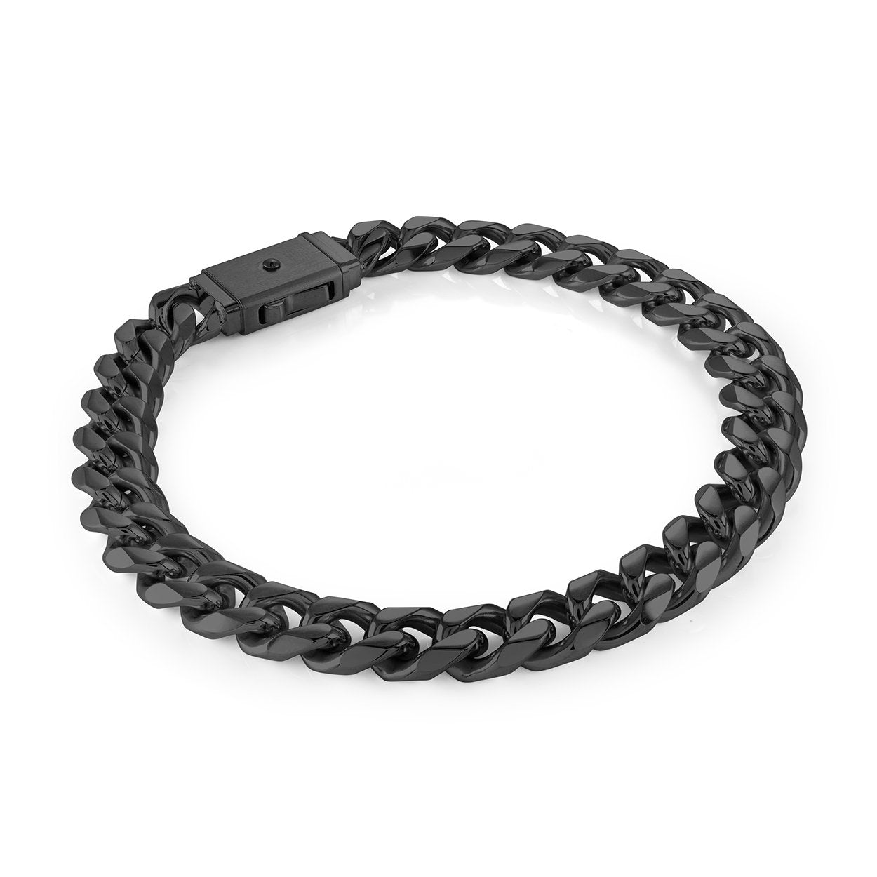 8MM-CURB SQUARE-CLASP BRACELET