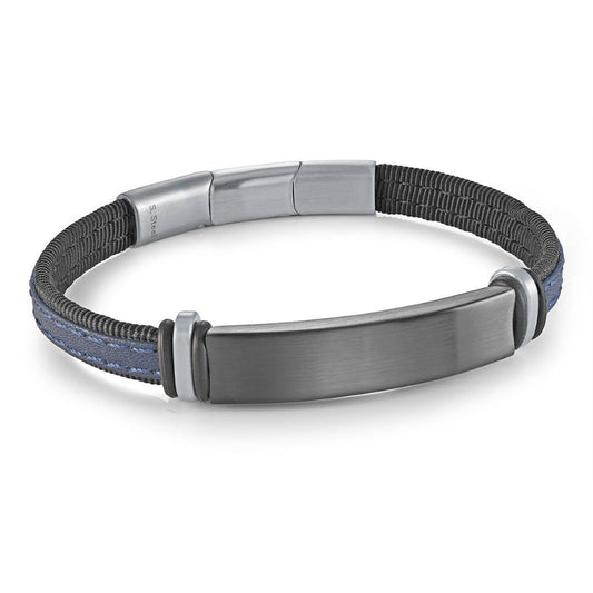 LEATHER ID-PLATE BRACELET