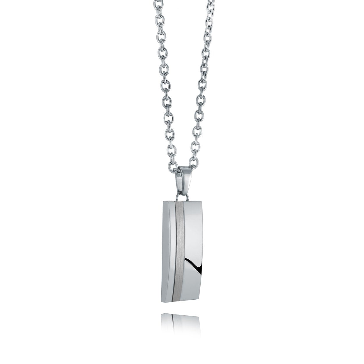 BRUSHED LINE DOG TAG PENDANT