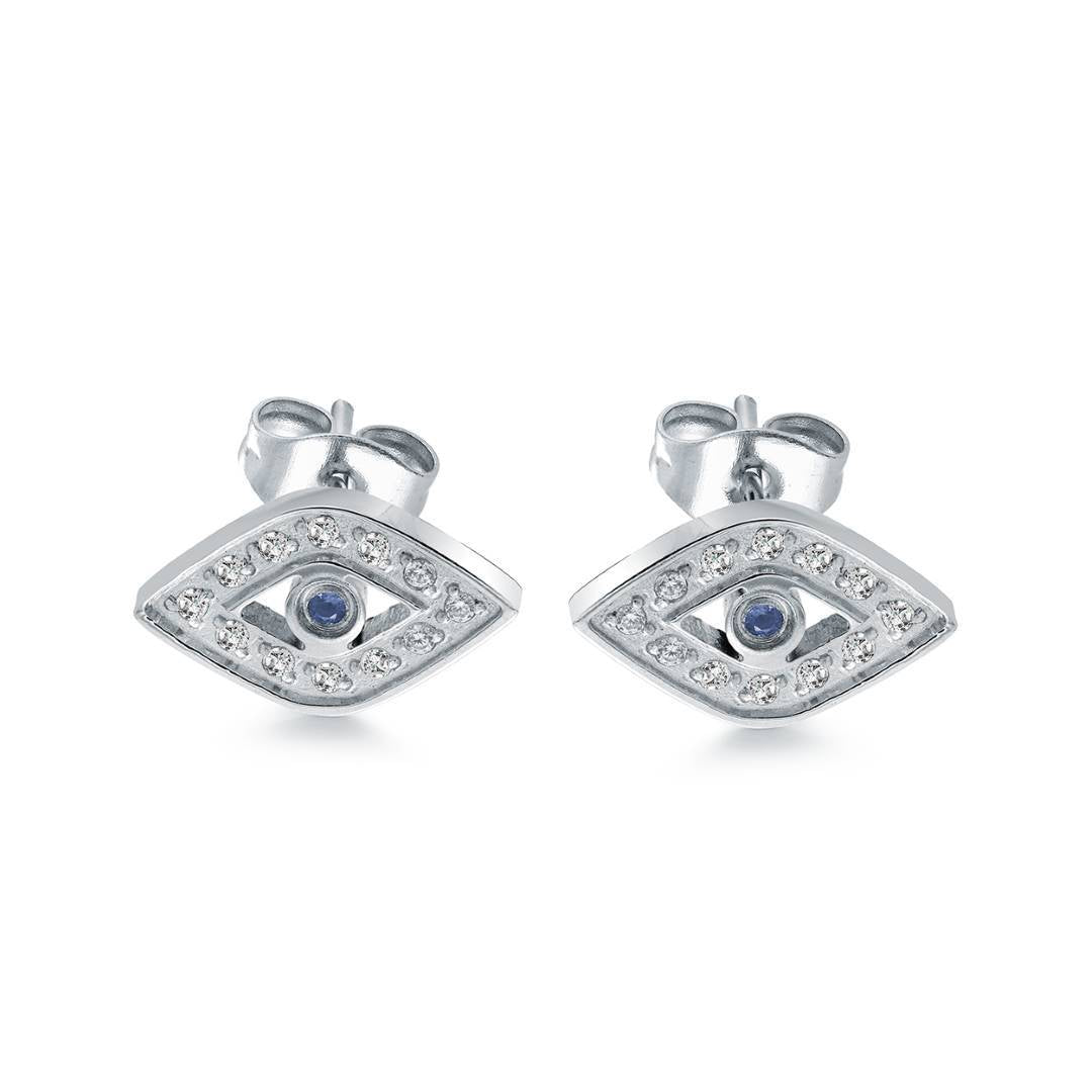CZ EVIL EYE EARRINGS