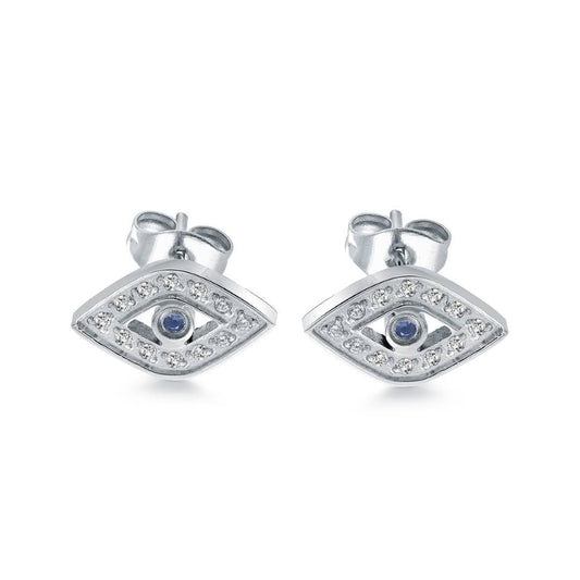 CZ EVIL EYE EARRINGS