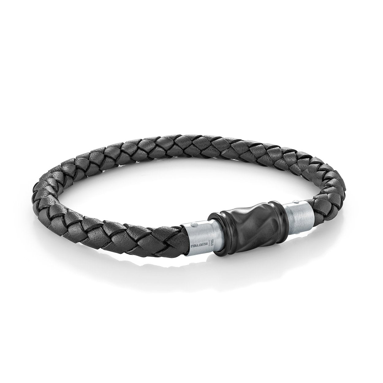 6MM 2-TONE CLASP LEATHER BRACELET