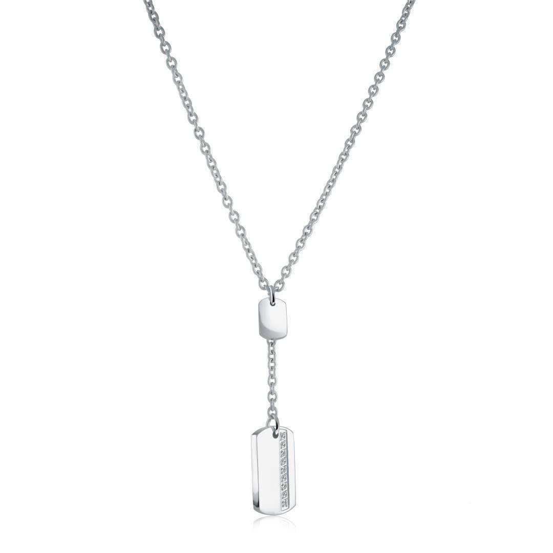 CZ DOGTAG NECKLACE