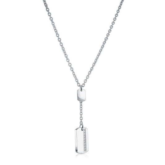 CZ DOGTAG NECKLACE