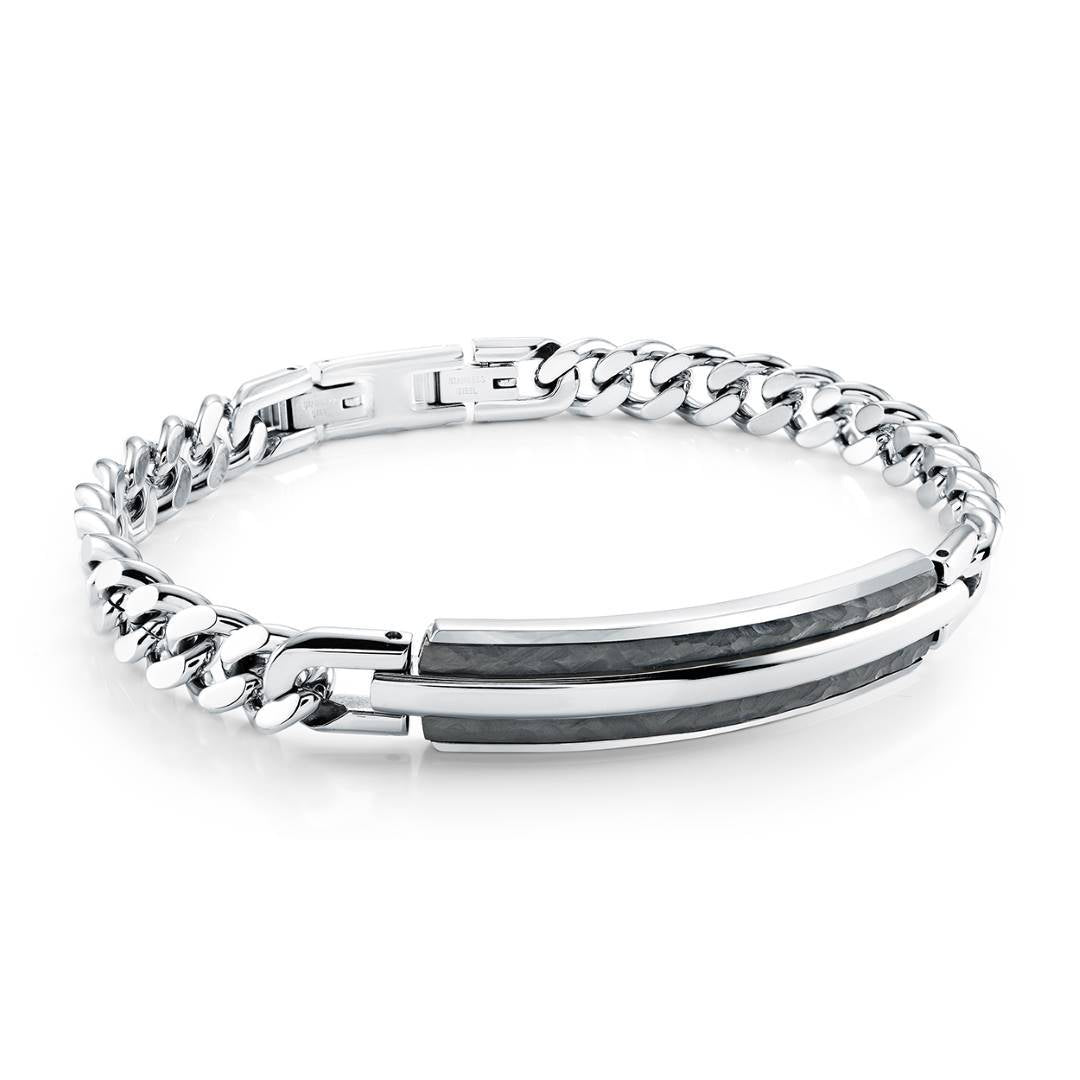 DIAMOND-CUT ID-PLATE BRACELET