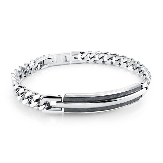 DIAMOND-CUT ID-PLATE BRACELET