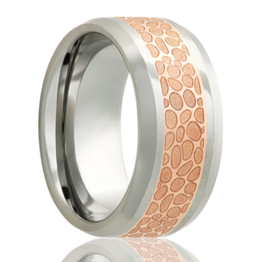 Tungsten Comfort Fit Ring with Copper Inlay