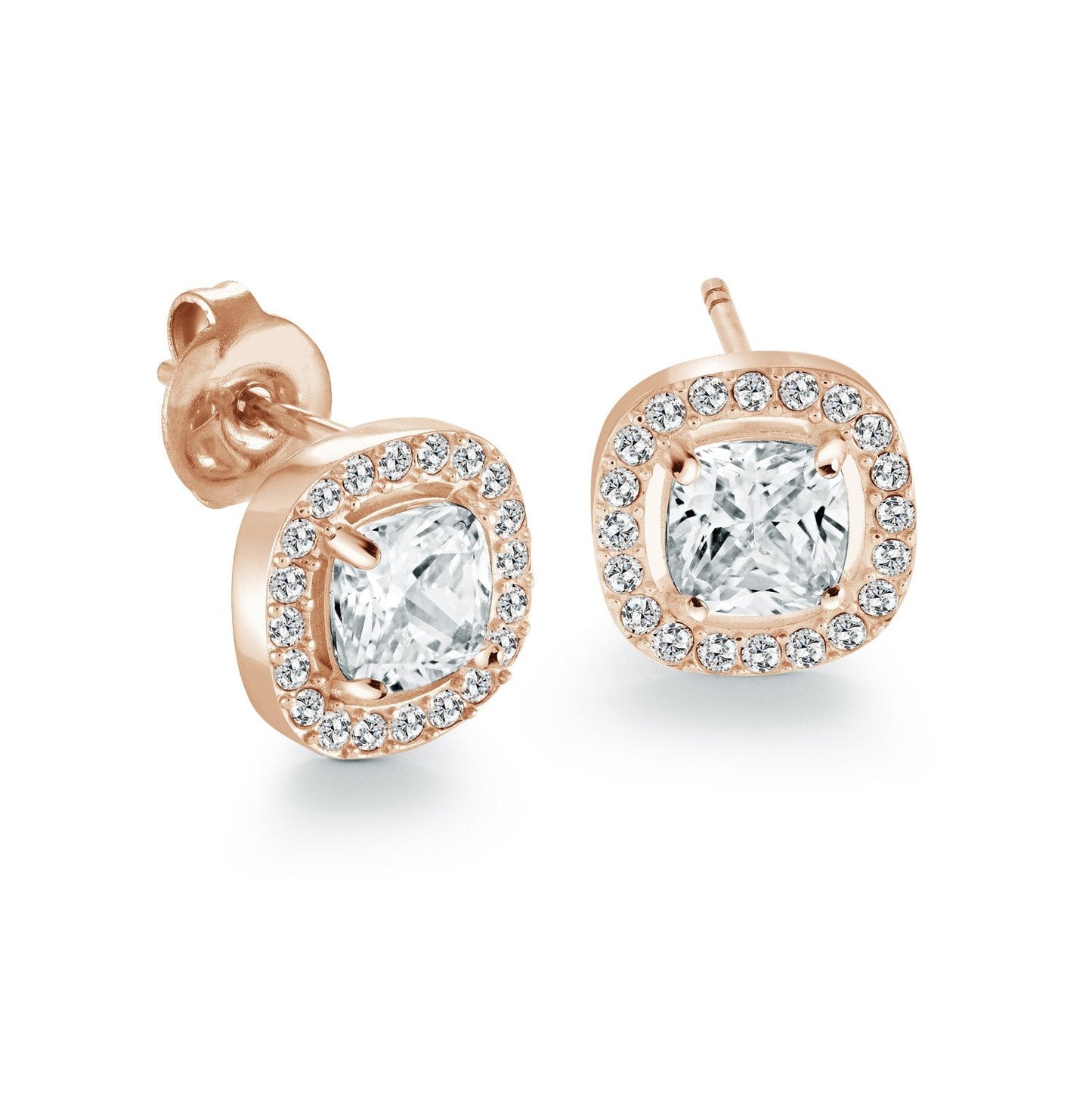 9MM SQUARE HALO EARRINGS