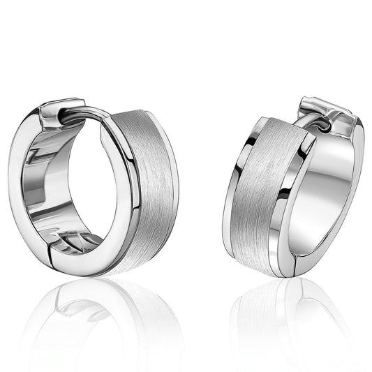 14.5MM BRUSHED CENTRE EARRINGS