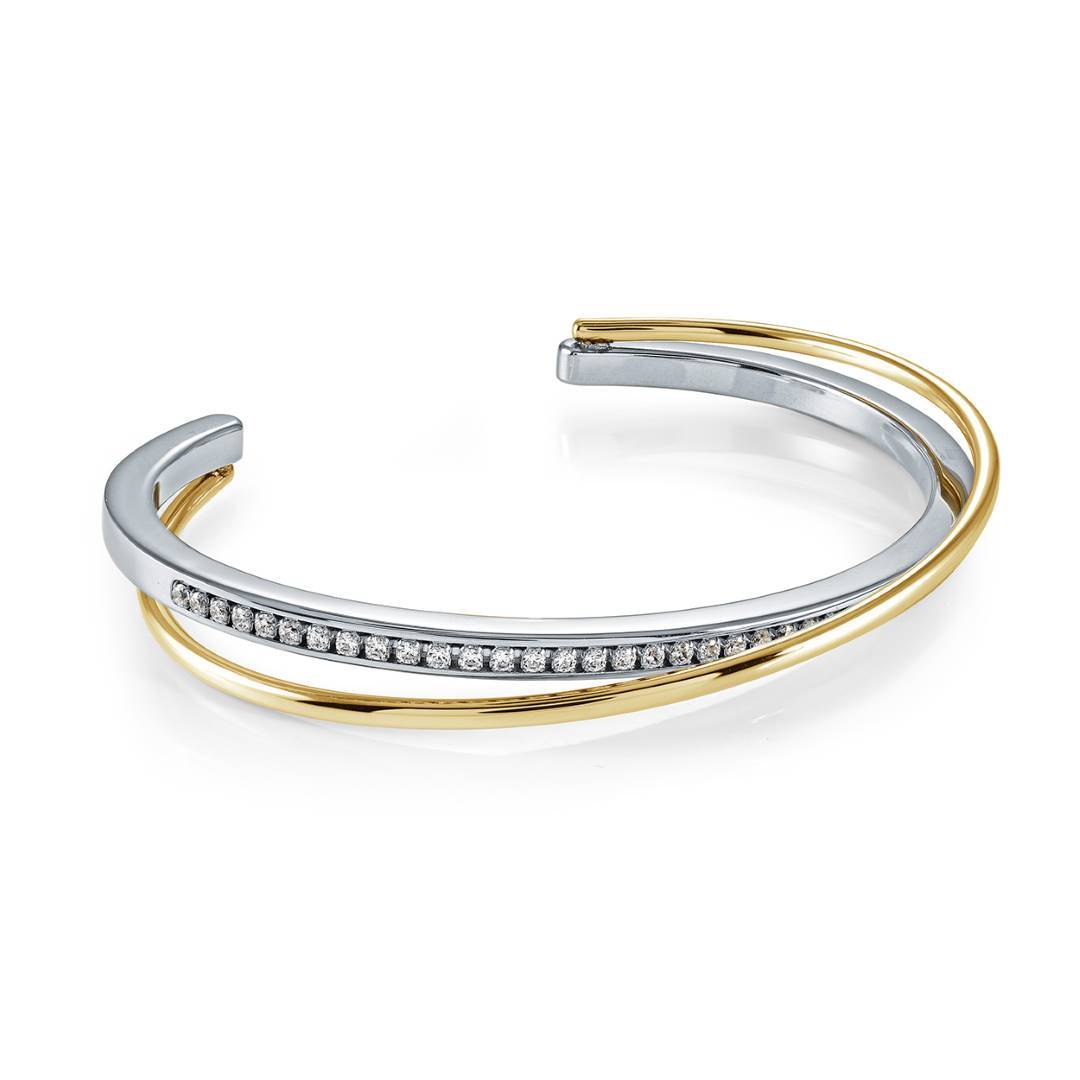 WHITE-CZ OVERLAP BANGLE