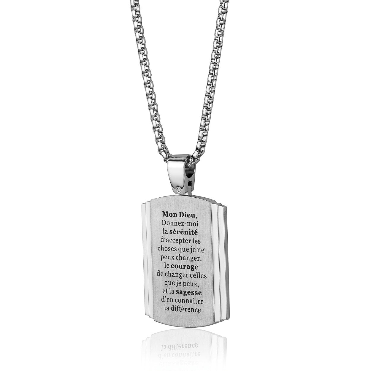 FRENCH SERENITY PRAYER DOG TAG