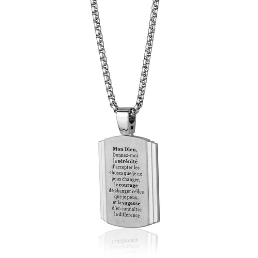 FRENCH SERENITY PRAYER DOG TAG