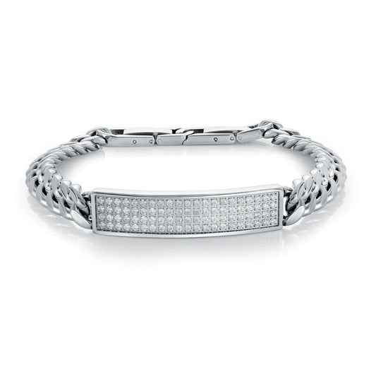 8MM CURB CZ ID BRACELET