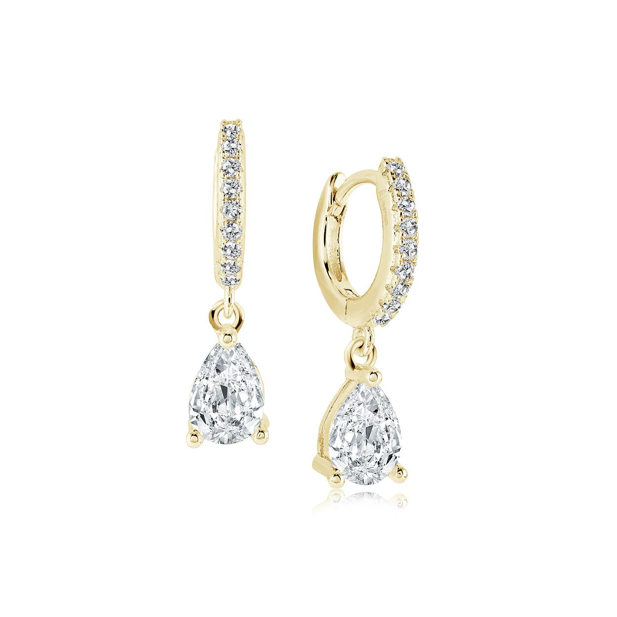 CZ PEAR-DROP EARRINGS