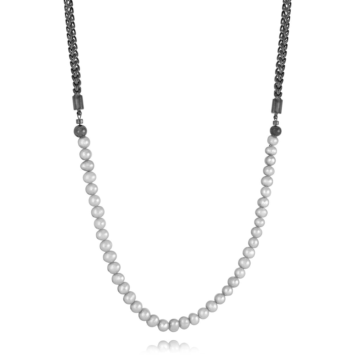 3.5MM FRANCO & PEARL NECKLACE