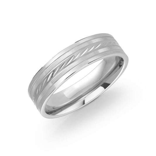 8MM DIAMOND CUT CENTRE TITANIUM BAND